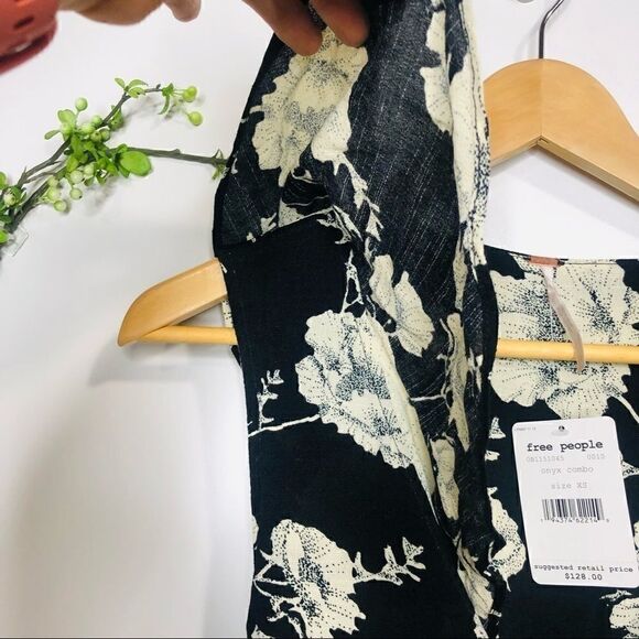 Free People French Quarter Floral Black Wrap Dress - Picture 7 of 15